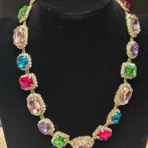 Michael Nash Vibrant Crystal Necklace with Gold Accents